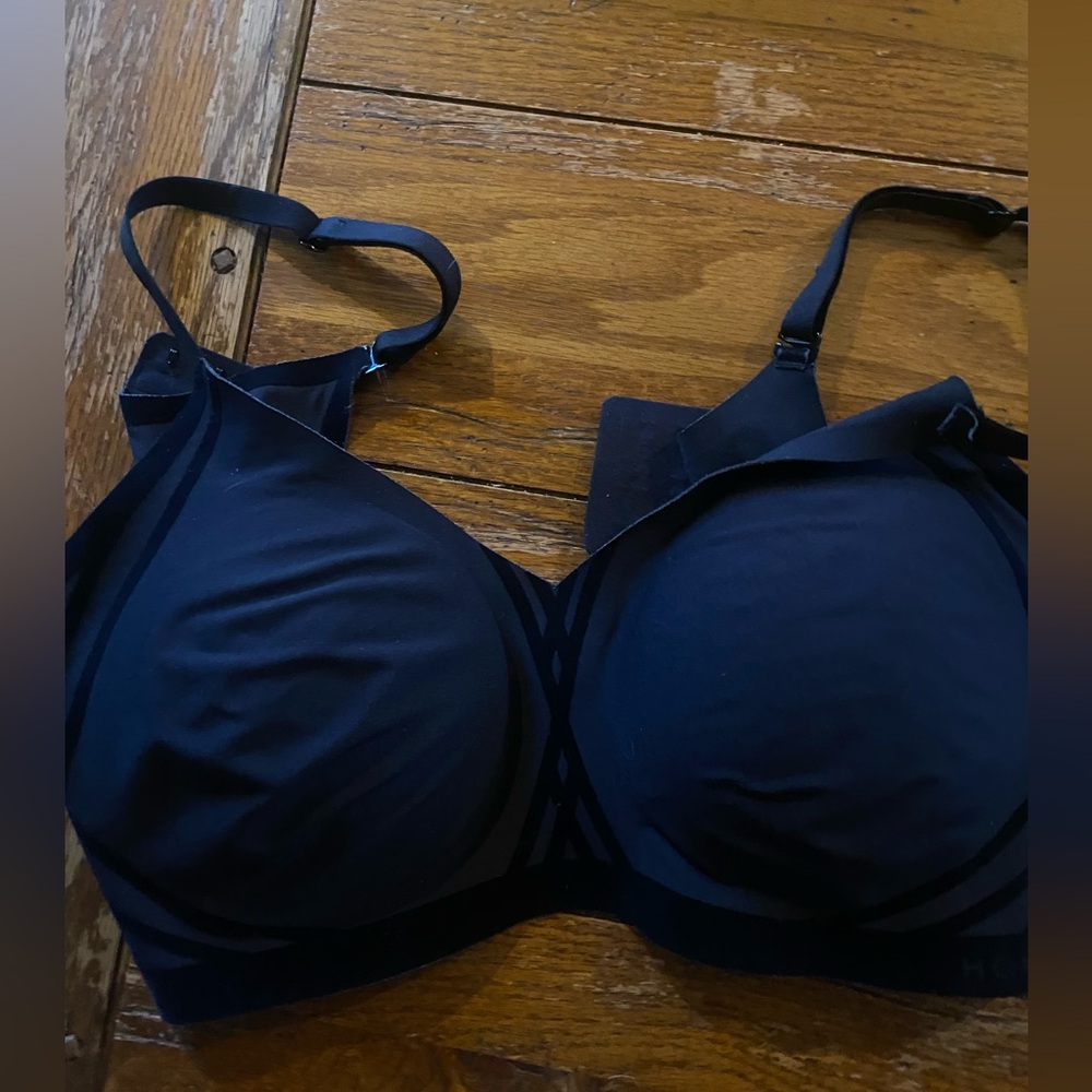 Honeylove Black Smooth Padded Bra with Subtle Sheer Trim Size L